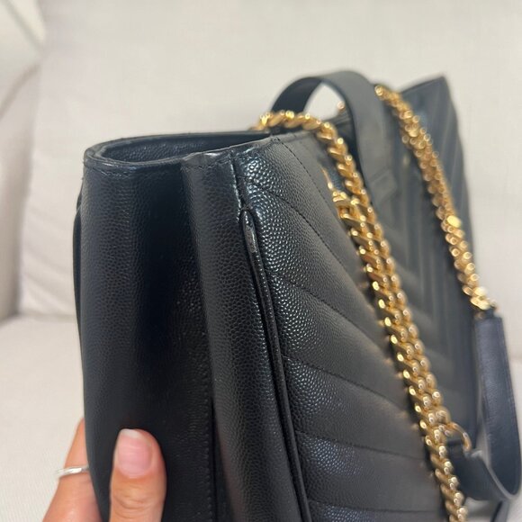 Saint Laurent Grain De Poudre Monogram Matelasse Chevron Bag Large - Picture 7 of 13